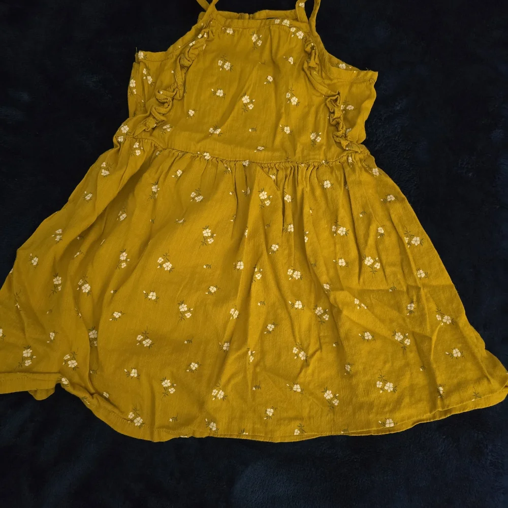 Old Navy Mustard Floral Sundress with Ruffle Straps